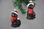 Kerstballen Inge-Magic: zwarte kat (2) - Glas - glas,, Diversen, Nieuw