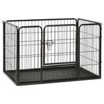 vidaXL Puppyren 91,5x59x61 cm staal, Dieren en Toebehoren, Hondenbenches, Verzenden, Nieuw