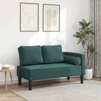 vidaXL Chaise longue met kussens fluweel donkergroen, Huis en Inrichting, Zetels | Zetels en Chaises Longues, Verzenden, Nieuw