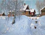 Sergei Nebessikhine (1964) - Hiver au Village - Les Poules