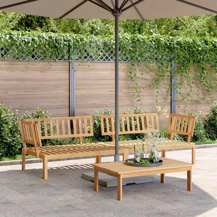 vidaXL Tuinhoekbanken 2 st pallet massief acaciahout, Tuin en Terras, Tuinsets en Loungesets, Nieuw, Verzenden