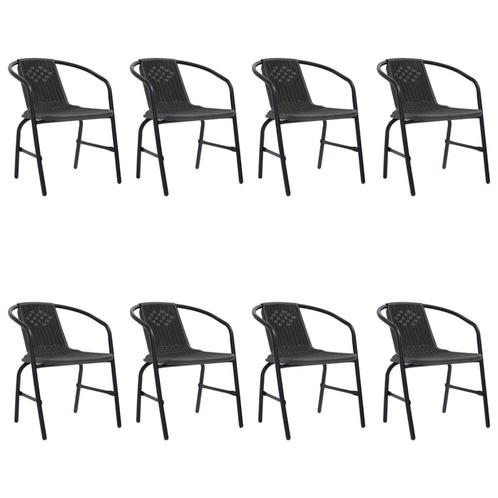 vidaXL Tuinstoelen 8 st 110 kg kunststof rattan en staal, Tuin en Terras, Tuinstoelen, Nieuw, Verzenden