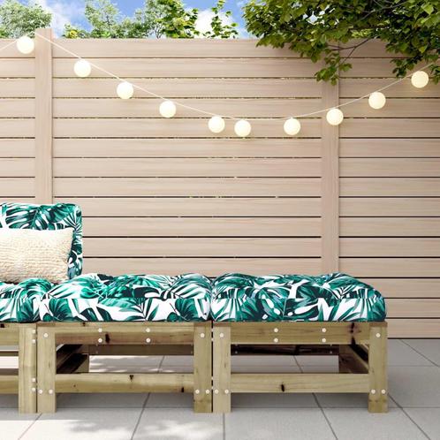 vidaXL Tuinvoetenbanken met kussens 2 st geïmpregneerd, Tuin en Terras, Tuinsets en Loungesets, Nieuw, Verzenden