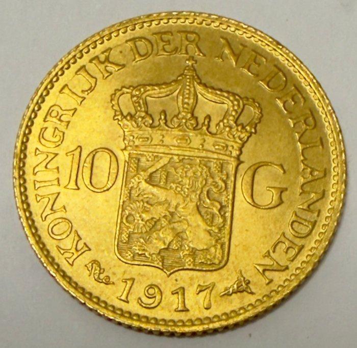 Nederland. Wilhelmina. 10 Gulden 1917 (Zonder minimumprijs), Postzegels en Munten, Munten | Nederland