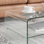 vidaXL Salontafel 98x45x31 cm gehard glas transparant, Huis en Inrichting, Verzenden, Nieuw