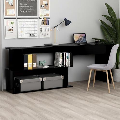 vidaXL Hoekbureau 200x50x76 cm bewerkt hout zwart, Maison & Meubles, Bureaux, Envoi