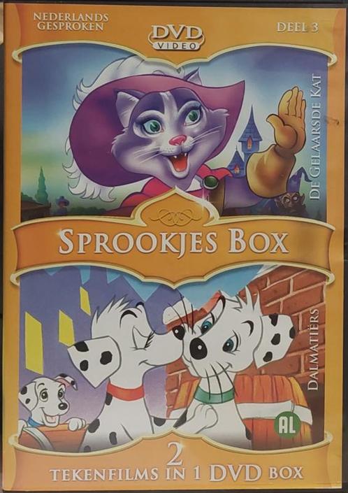 Sprookjes box 3 de gelaarsde kat and de dalmatiërs (dvd, Cd's en Dvd's, Dvd's | Actie, Ophalen of Verzenden