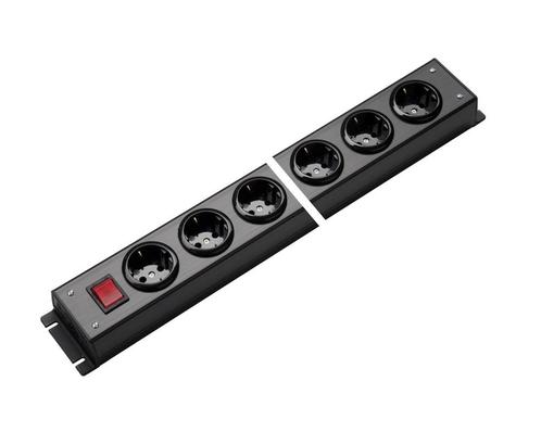 Martin Kaiser 4-Weg Stopcontactstrip Met Schakelaar Zwart, Doe-het-zelf en Bouw, Elektriciteit en Kabels, Verzenden