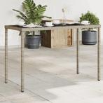 vidaXL Table de jardin dessus en verre gris 115x54x74cm, Neuf, Verzenden
