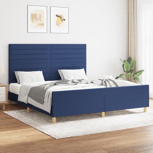 vidaXL Bedframe zonder matras stof blauw 160x200 cm, Huis en Inrichting, Slaapkamer | Bedden, Nieuw, Verzenden