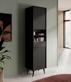 Meubella | Vitrinekast antraciet glazen opbergkast, Huis en Inrichting, Minder dan 50 cm, Verzenden, Nieuw, 150 tot 200 cm