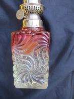 Cristal BACCARAT fin XIX - Petroleumlamp - gekleurde kristal