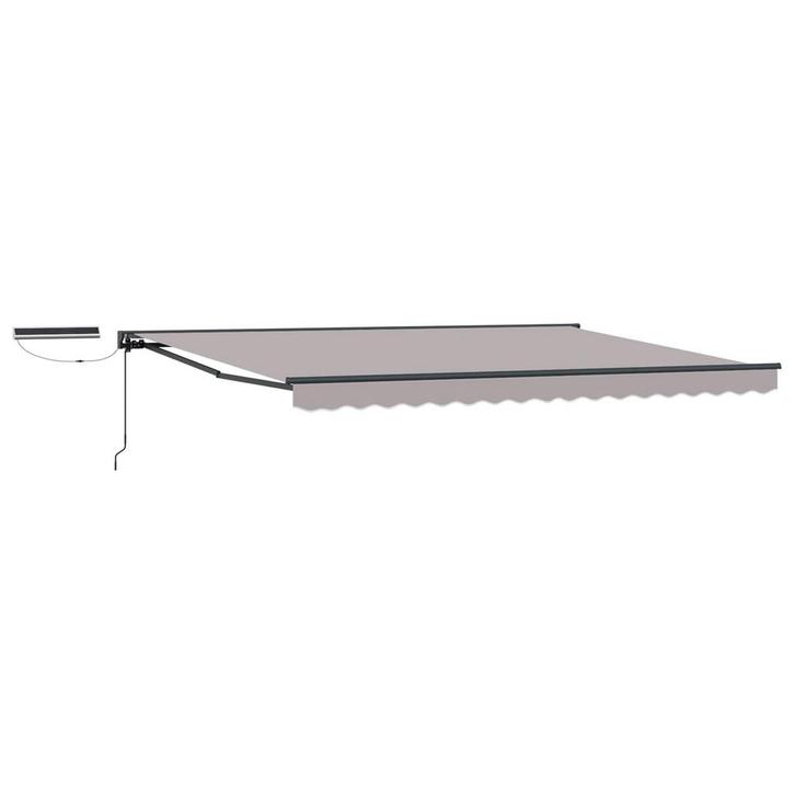 vidaXL Elektrisch Uitschuifbare Zonneluifel Lichtgrijs 4 × 3, Tuin en Terras, Zonneschermen, Nieuw, Verzenden
