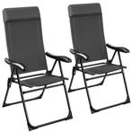 tectake Inklapbare campingstoel Müritz met hoofdkussen, alum, Caravans en Kamperen, Kampeeraccessoires, Verzenden, Nieuw