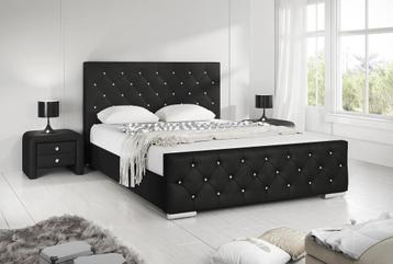 Tweepersoonsbed Aventura Diamond - Zwart - 160x200 cm