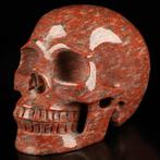 Zeldzame rode granieten schedel XL 1,3 kg Memento Mori /