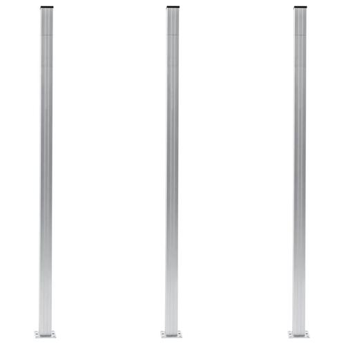 vidaXL Schuttingpalen 3 st 185 cm aluminium, Tuin en Terras, Palen, Balken en Planken, Nieuw, Verzenden