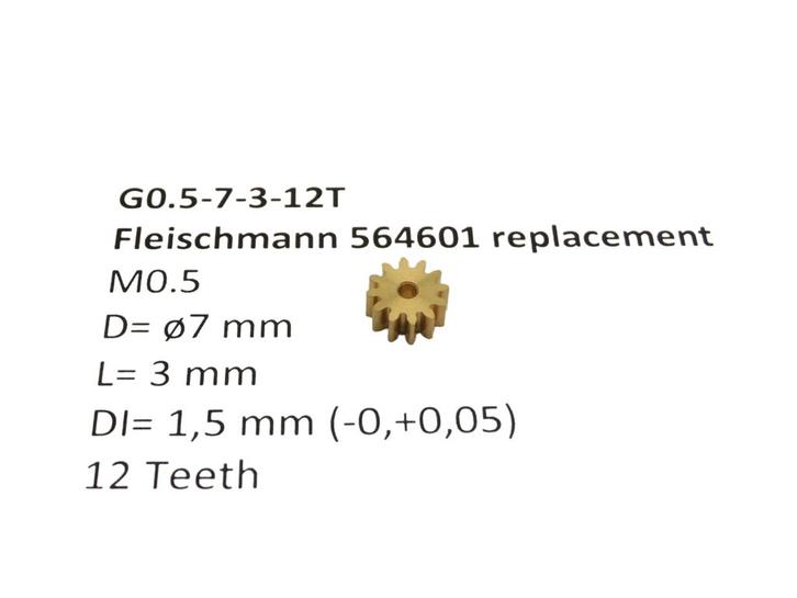 micromotor G0.5-7-3-12T tandwiel voor Fleischmann, Hobby en Vrije tijd, Modeltreinen | H0, Gelijkstroom, Overige typen, Nieuw