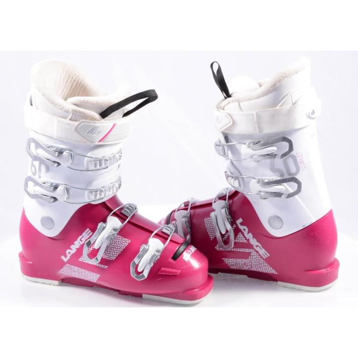 38 38,5 kinder skischoenen LANGE STARLET RSJ 60, WHITE/pink, Sport en Fitness, Skiën en Langlaufen, Ski, Schoenen, Gebruikt, Overige merken