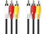Veiling - Nedis Composiet Videokabel - 3x RCA Male - 3x RCA, Nieuw