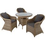 tectake Wicker zitgroep Zürich 3+1 met aluminium frame - nat, Tuin en Terras, Tuinsets en Loungesets, Verzenden, Nieuw