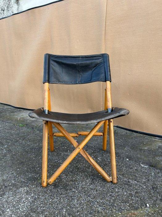 Zanotta - Sergio Asti - Stoel - Marine - Hout, Leder, Antiek en Kunst, Antiek | Meubels | Stoelen en Sofa's
