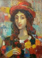 Armeense School (XX-XXI) - Dame met hoed, Antiek en Kunst