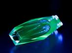 Vaas - Uraniumglas, Muranoglas - Vintage glazen vaas, Antiek en Kunst
