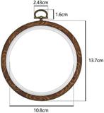 Brocante houten borduurring rond met stelschroef 14 cm per, Hobby en Vrije tijd, Nieuw