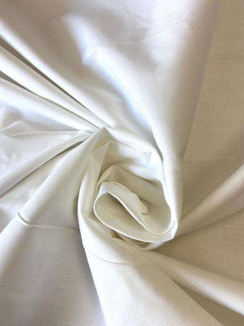 Percale blanc prestigieux en double hauteur. - Textile - 450, Antiek en Kunst, Antiek | Tapijten, Tafelkleden en Textiel
