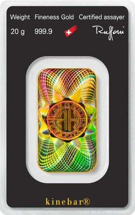20 gram - Goud .999 - Argor-Heraeus Kinebar, Switzerland -, Postzegels en Munten, Edelmetalen en Baren