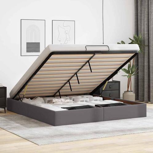 vidaXL Bedframe zonder matras 160x200 cm kunstleer grijs, Huis en Inrichting, Slaapkamer | Bedden, Nieuw, Verzenden