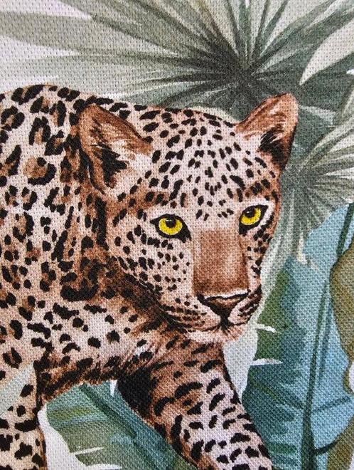 Exclusief interieurtextiel met luipaarden in Boheemse stijl, Antiek en Kunst, Antiek | Tapijten, Tafelkleden en Textiel