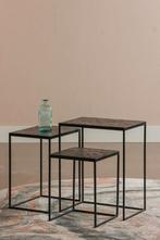 Salontafel Mangohout S Carlin Set Van 3, Huis en Inrichting, Tafels | Salontafels, Minder dan 50 cm, Verzenden, Nieuw, Minder dan 50 cm