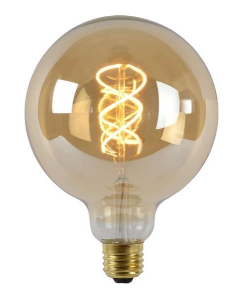 Lucide LED lamp Globe 125 - E27 2200K Amber 5 Watt dimbaar, Maison & Meubles, Lampes | Lampes en vrac, Envoi