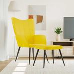 vidaXL Relaxstoel met voetenbank stof mosterdgeel, Huis en Inrichting, Fauteuils, Verzenden, Nieuw