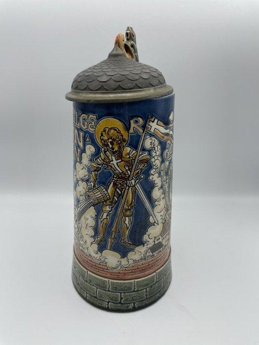 Villeroy & Boch, Mettlach - Otto Hupp - Bierpul - 1786 -, Antiek en Kunst, Antiek | Glaswerk en Kristal