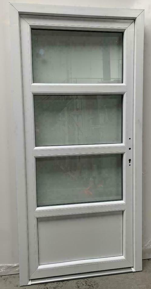 PVC Deur met 3/4 glas voor garage en tuinhuis 5-puntsluiting, Doe-het-zelf en Bouw, Deuren en Vliegenramen, Nieuw, Kunststof, Buitendeur