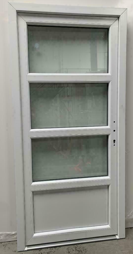 PVC Deur met 3/4 glas voor garage en tuinhuis 5-puntsluiting, Doe-het-zelf en Bouw, Deuren en Vliegenramen, Nieuw, Kunststof, Buitendeur