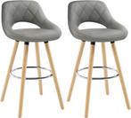 WOLTU 2 Barkrukken - Barstoelen - Houten frame - Grijs, Huis en Inrichting, Verzenden, Nieuw