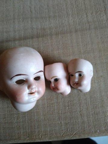 Heubach  - Pop Lot de trois têtes de poupée ancienne en, Antiquités & Art