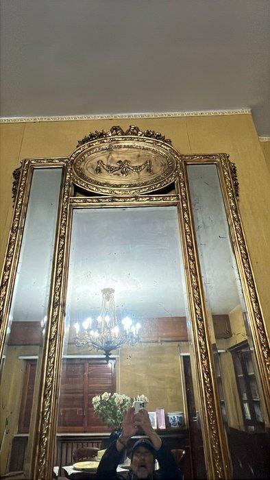 Schouwspiegel - Hout - antieke trumeau-spiegel, Antiek en Kunst, Antiek | Overige Antiek