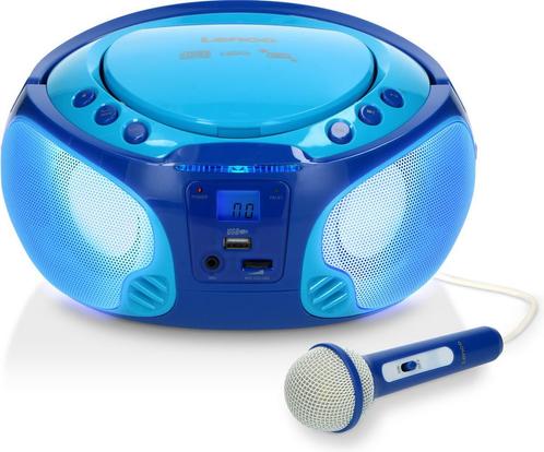 Lenco SCD-650BU - Draagbare radio CD speler met karaokemicro, Huis en Inrichting, Woonaccessoires | Overige, Verzenden