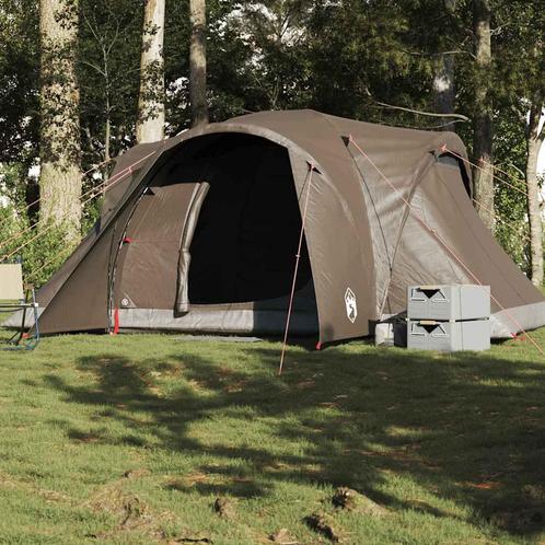 vidaXL Koepeltent 6-persoons waterdicht bruin, Caravanes & Camping, Tentes, Envoi