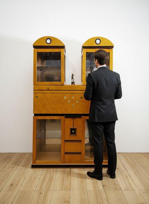 Credenza - Hout, Brons, Glas, IJzer - Dressoir Vitrinekast, Antiquités & Art, Art | Objets design