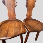Chaise - Chêne - Paire de chaises en chêne vintage dAlsace, Antiek en Kunst