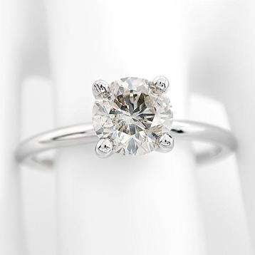Zonder Minimumprijs - Ring - 14 karaat Witgoud -  1.01ct.