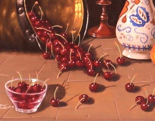 Javier Mulio (1957) - ,, Cerezas ,,, Antiek en Kunst, Kunst | Schilderijen | Klassiek