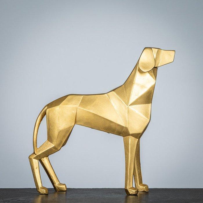 Beeldje - Golden dog - Polyresin, Antiquités & Art, Curiosités & Brocante