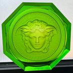 Versace Rosenthal Medusa Green glass coaster with box. -